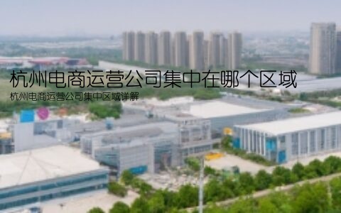 杭州电商运营公司集中在哪个区域(杭州电商运营公司集中区域详解)
