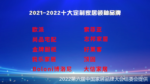 2021-2022家居领袖品牌发布（2021-2022十大定制家居领袖品牌）